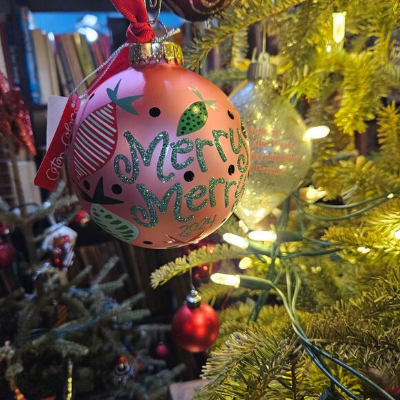 2024 Christmas Ball Ornament - Merry Christmas! - Dillard's a Coton Colors Ed - Picture 7 of 9